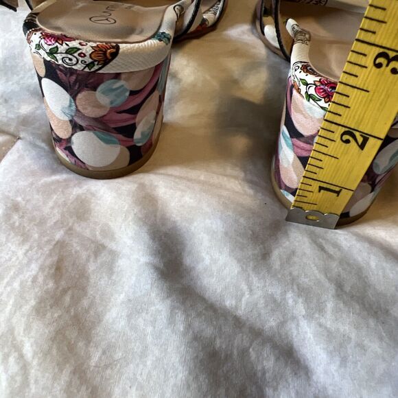 Unity In Diversity Leather Block Heel Sandals Purple Rainbow Floral EU 36 / US 6 - Picture 5 of 11